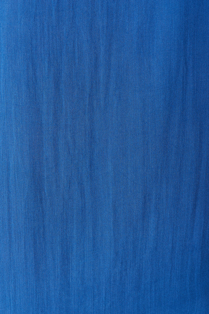 Georgette Top In Blue Linen Look - fabric