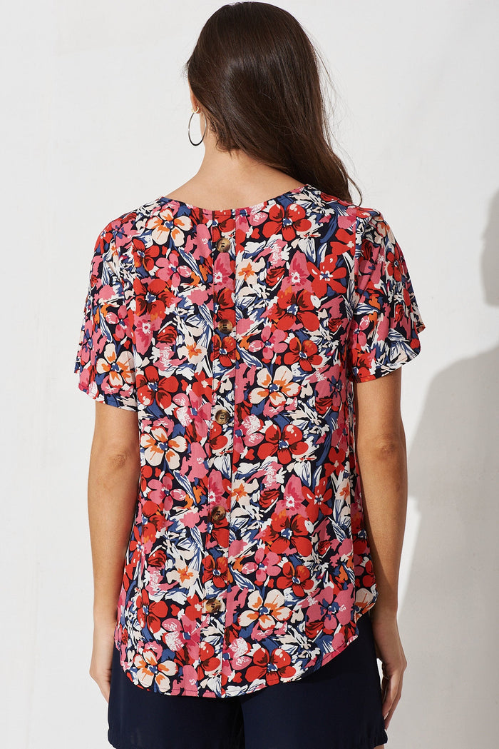 Massa Top In Pink Floral - back