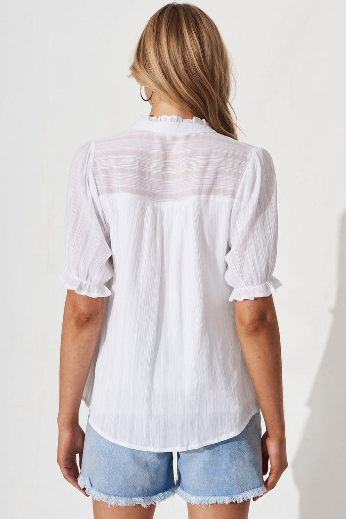 Venica Top In White Broderie - back
