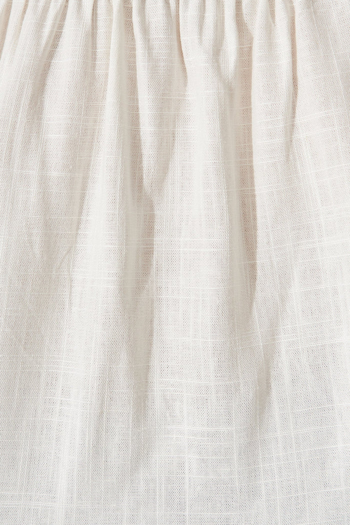 Armagh Top In White Linen Blend - fabric