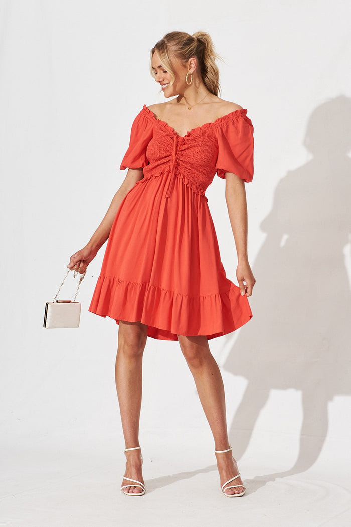 Haven Dress In Tangerine - full length