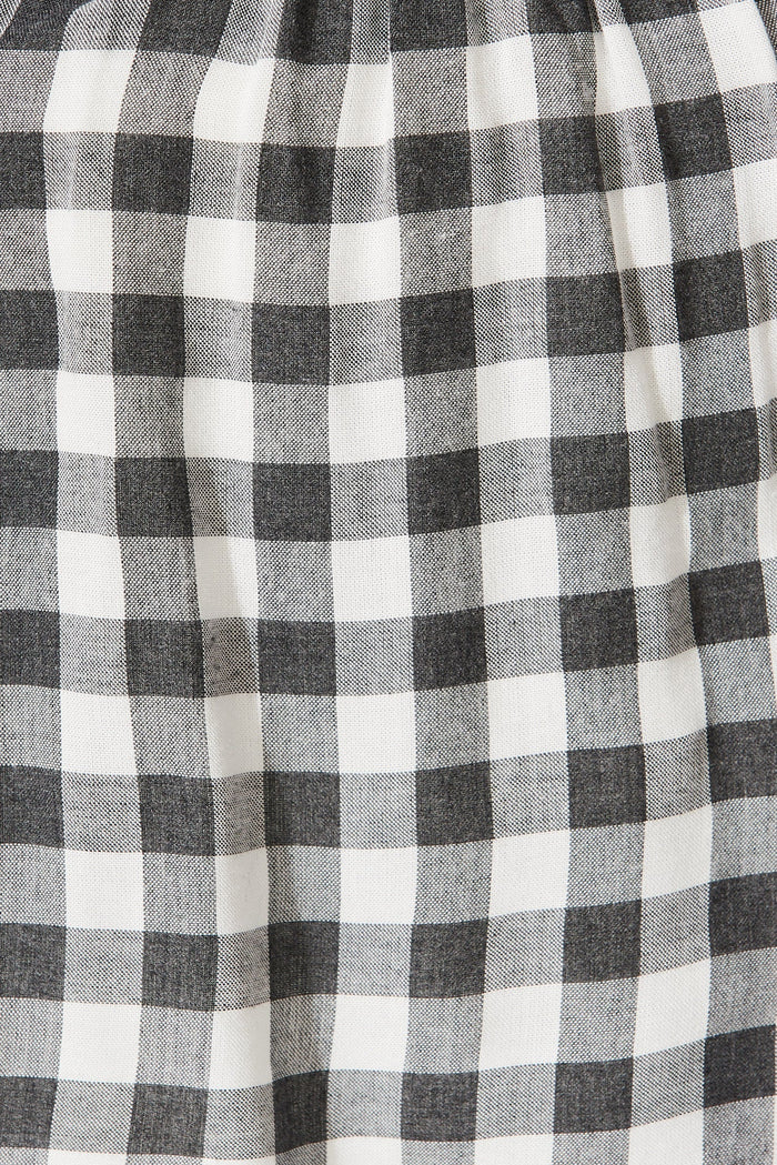 Potenza Top In Black And White Gingham - fabric