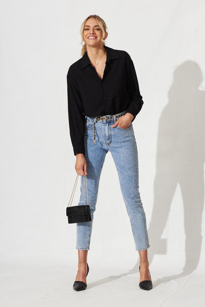 Milton Shirt In Black - full length