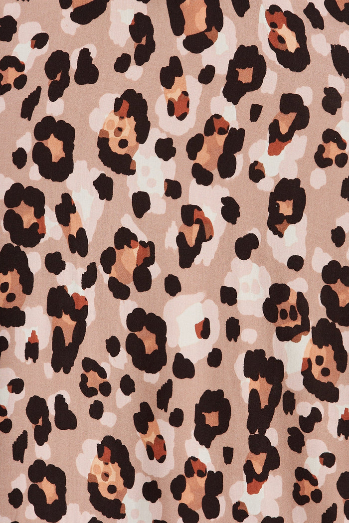 Daintree Maxi Dress In Brown Leopard Print - fabric