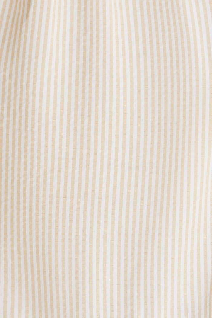 Upney Shirt Dress In Beige With White Stripe - fabric