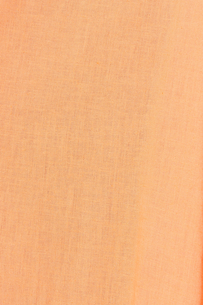 Hampstead Dress In Peach Linen Blend - fabric