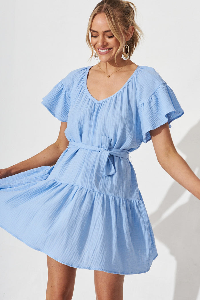 Henlow Dress In Light Blue - front