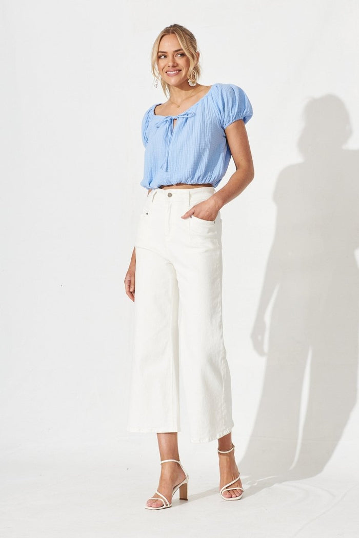 Chancery Top In Blue Cotton - St Frock (Dev)