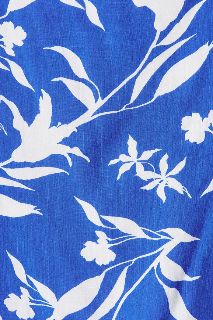 Wilstead Dress In White With Blue Print - fabric