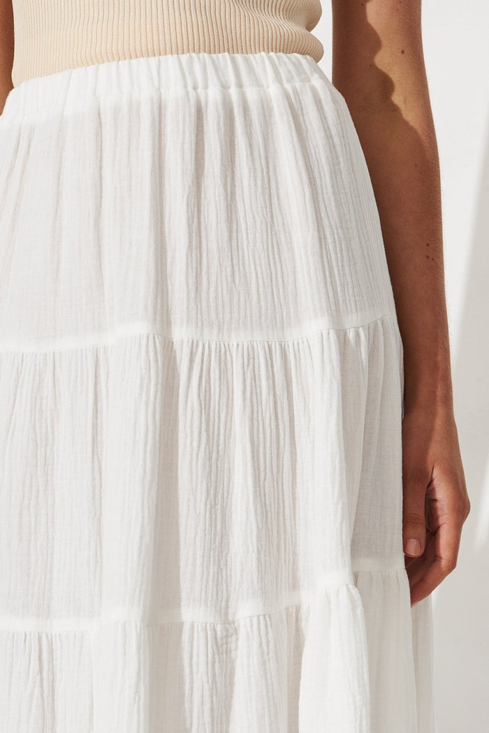 Goodge Maxi Skirt In White Cotton - detail