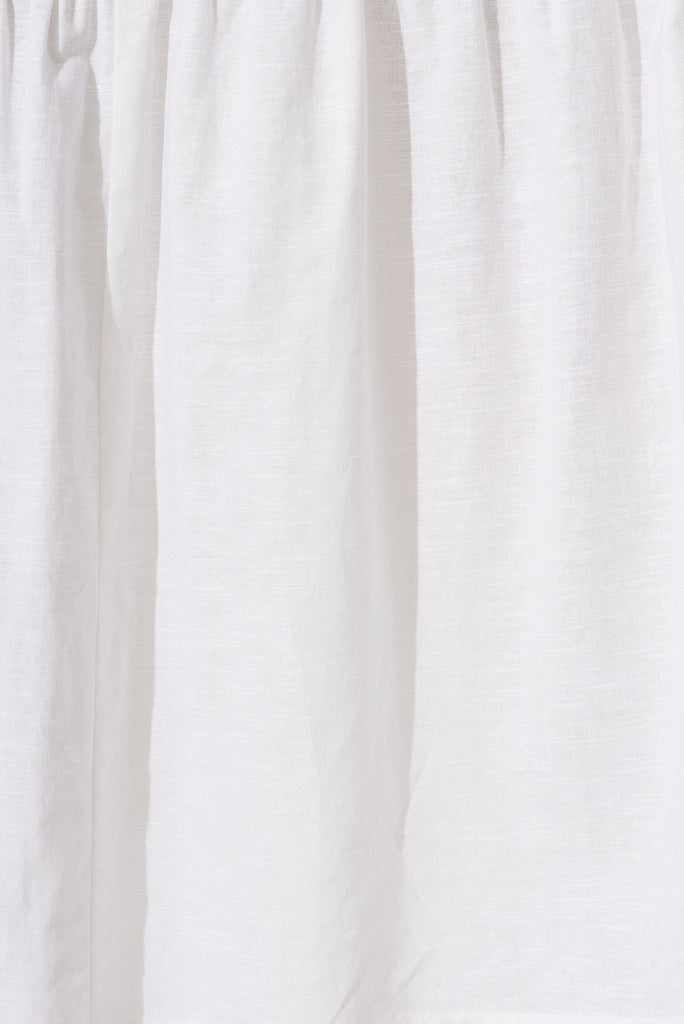 Woburn Maxi Skirt In White Linen Blend - fabric