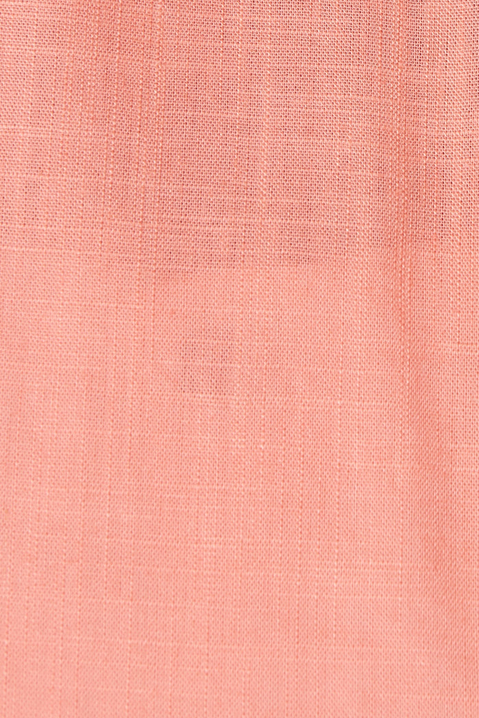 Jina Top In Dusty Pink Linen Blend - fabric