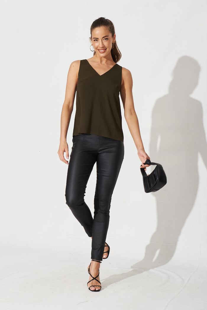 Indy Top In Khaki - full length