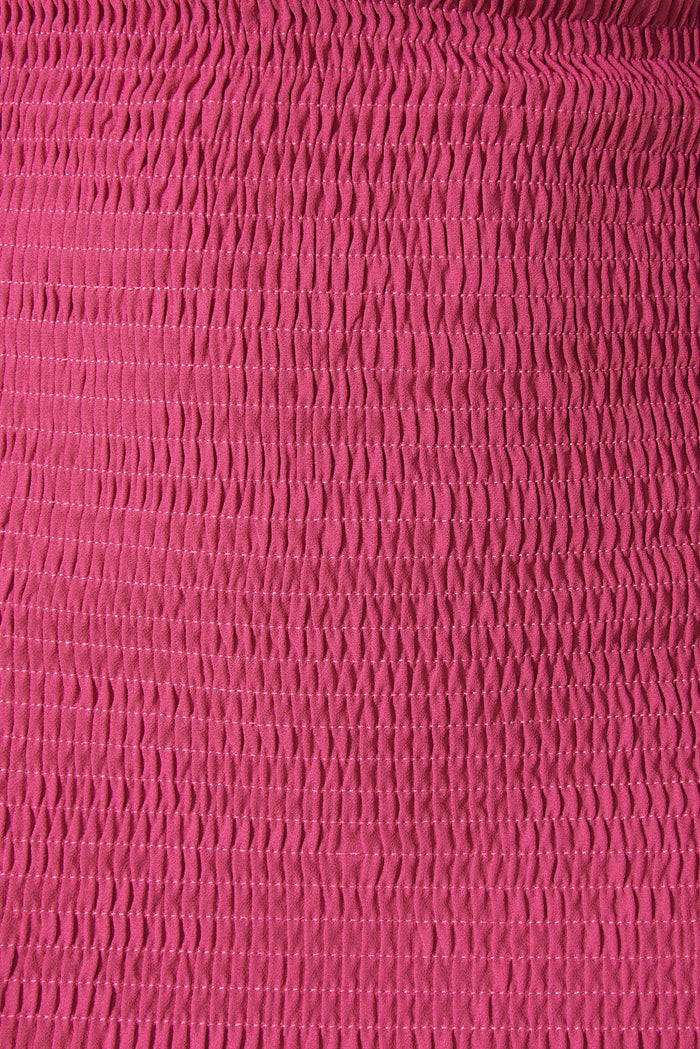 Shoreline Midi Dress In Hot Pink Chiffon - fabric