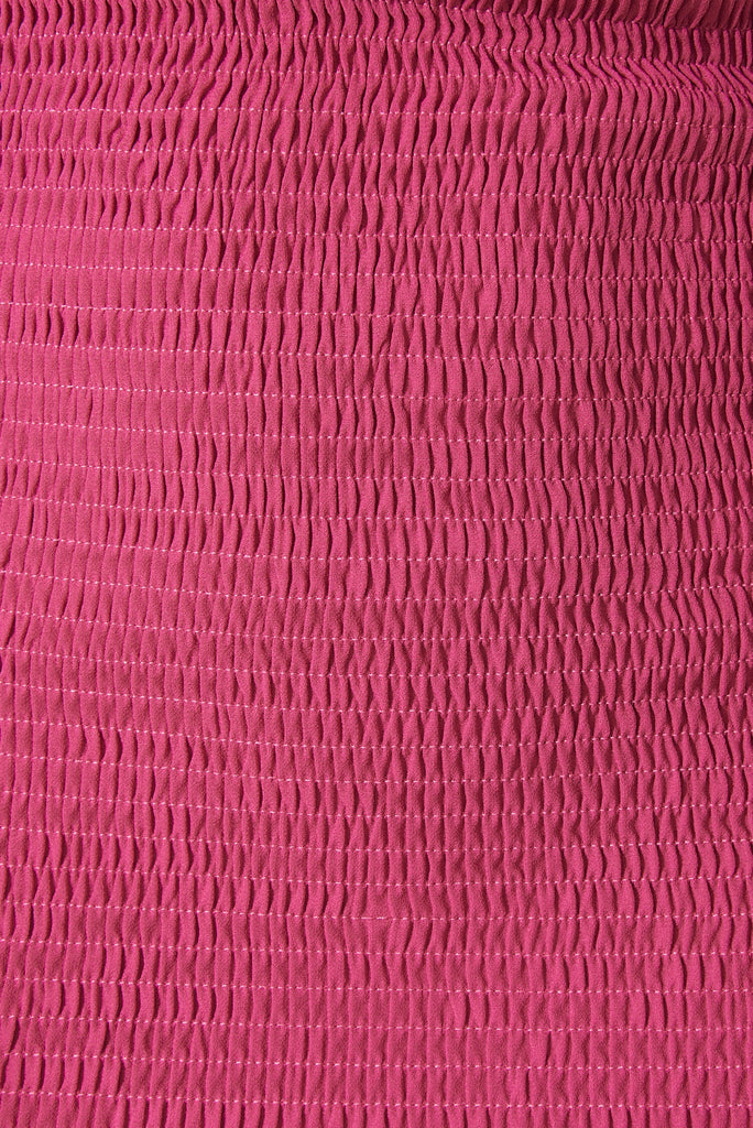 Shoreline Midi Dress In Hot Pink Chiffon - fabric
