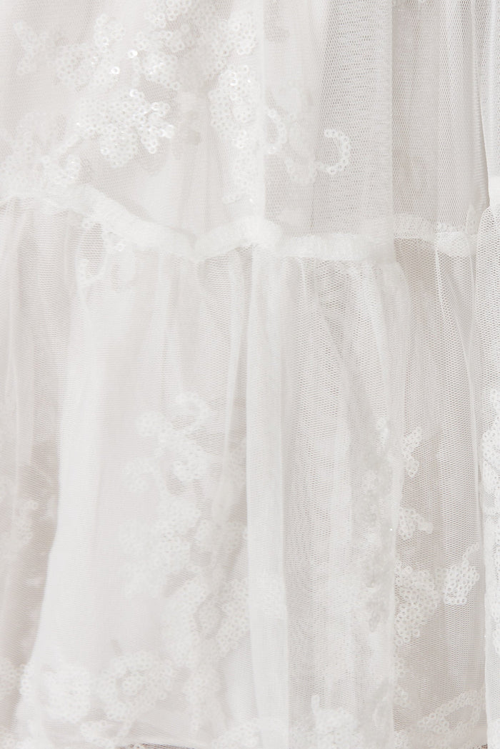 Iconic Sequin Dress In White - fabric