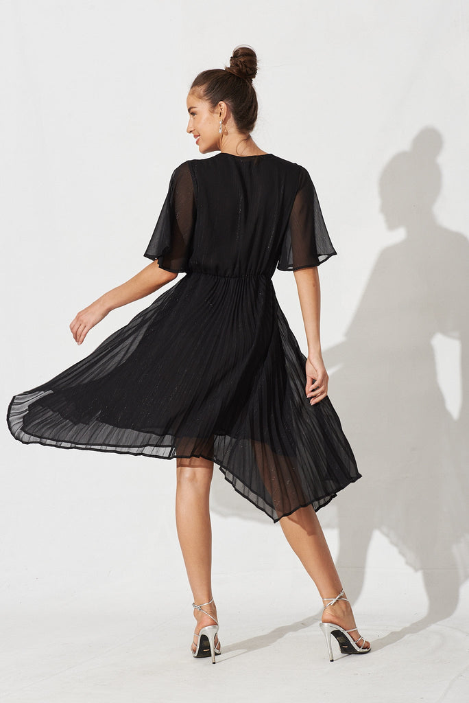 Blakely Dress In Black Lurex Chiffon - back