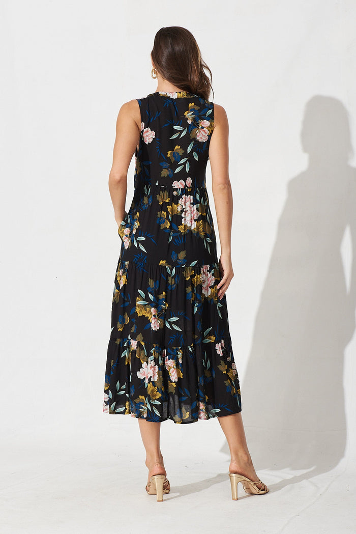 Derby Midi Black Floral - back