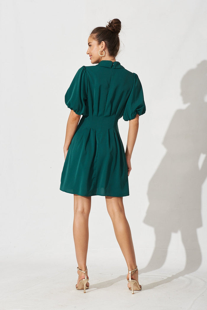 Take Charge Dress In Emerald - back