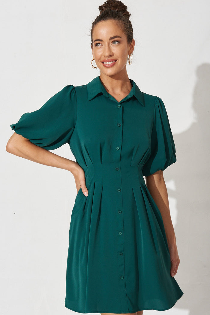 Take Charge Dress In Emerald - front
