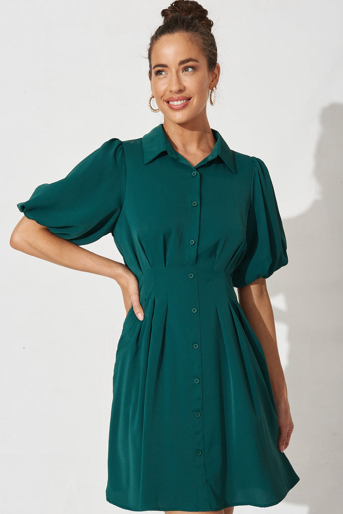 Take Charge Dress In Emerald - front