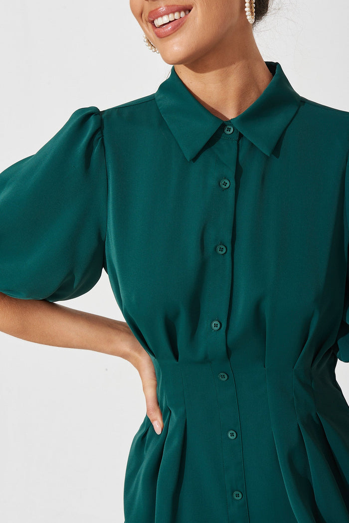 Take Charge Dress In Emerald - detail
