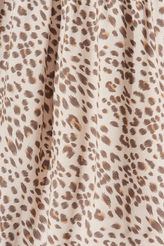 Sheffield Midi Dress In Brown Leopard - fabric