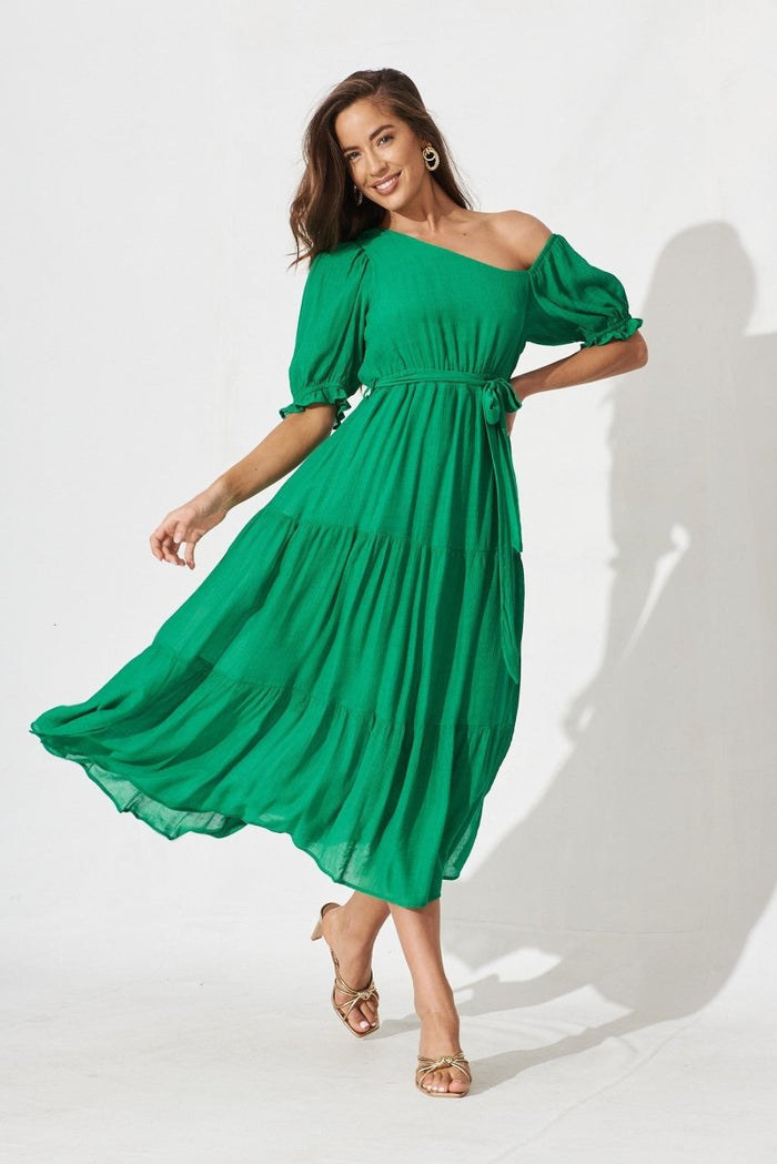 Campania Midi Dress In Green - St Frock (Dev)