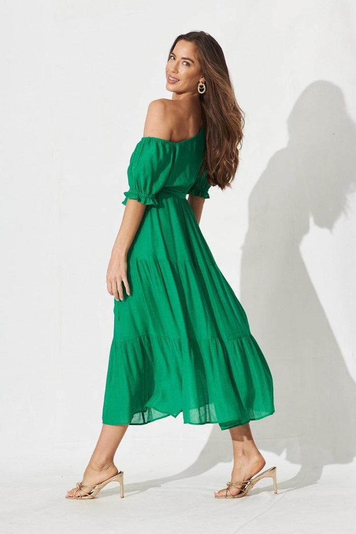 Campania Midi Dress In Green - St Frock (Dev)