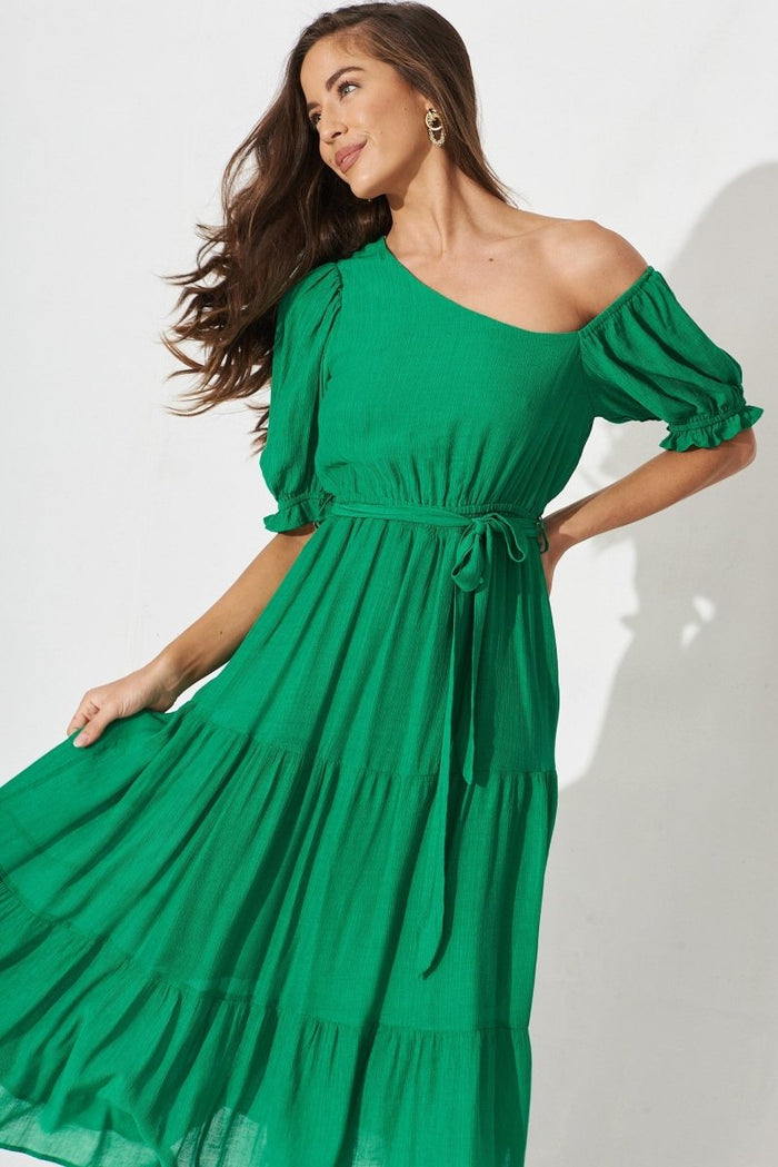 Campania Midi Dress In Green - St Frock (Dev)