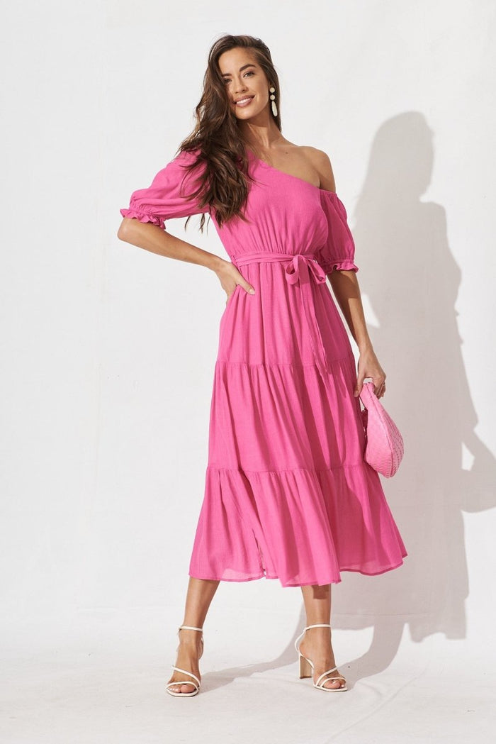 Campania Midi Dress In Pink - St Frock (Dev)