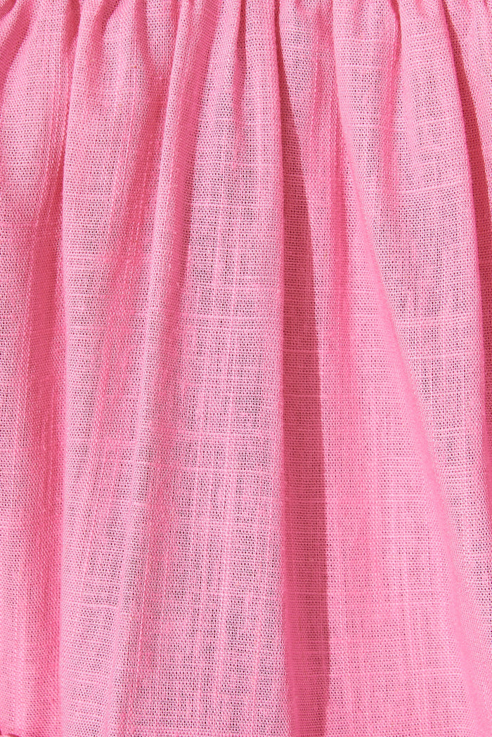 Modina Top In Pink Linen Blend - fabric