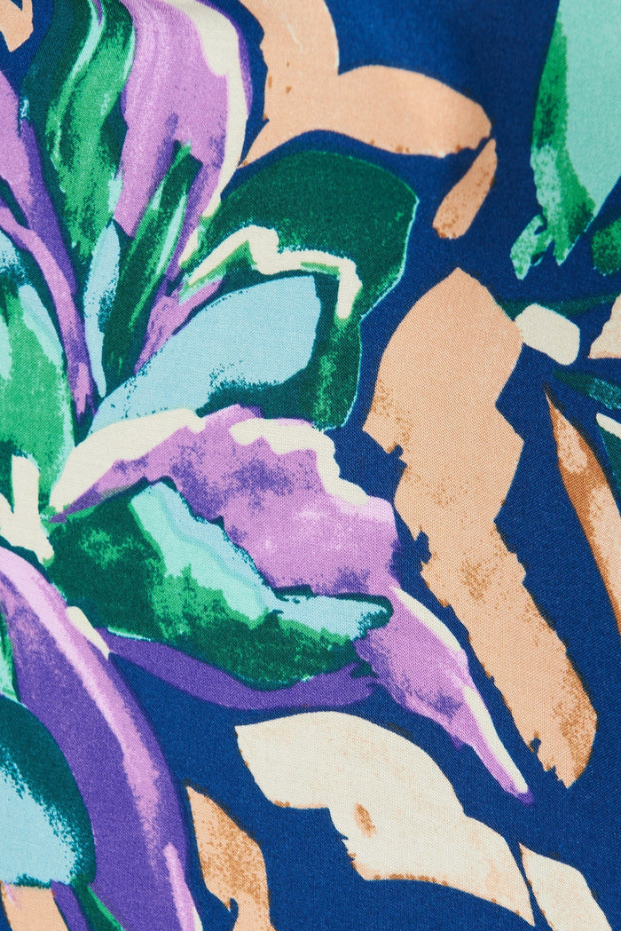 Aversa Midi Dress In Blue With Multi Floral - St Frock (Dev)