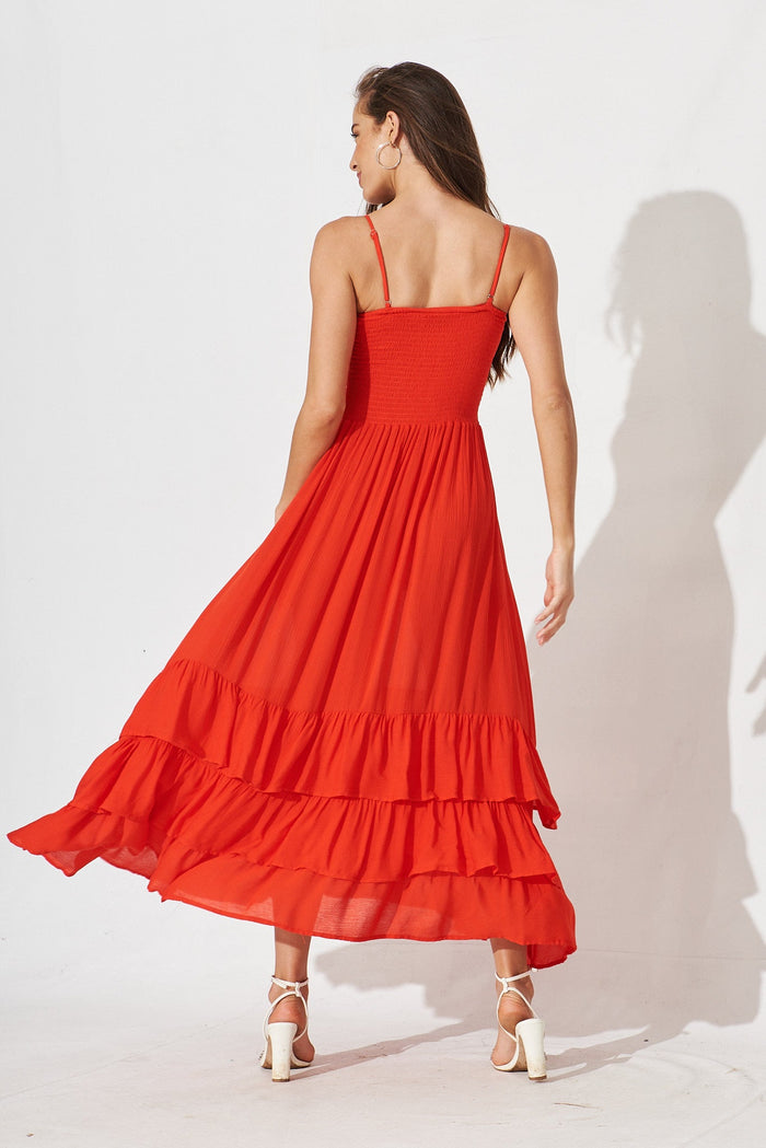 Moira Maxi Dress In Red - back