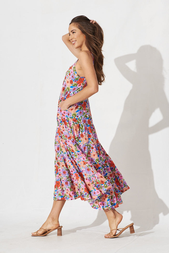 Aquina Midi Dress In Lilac Floral - St Frock (Dev)
