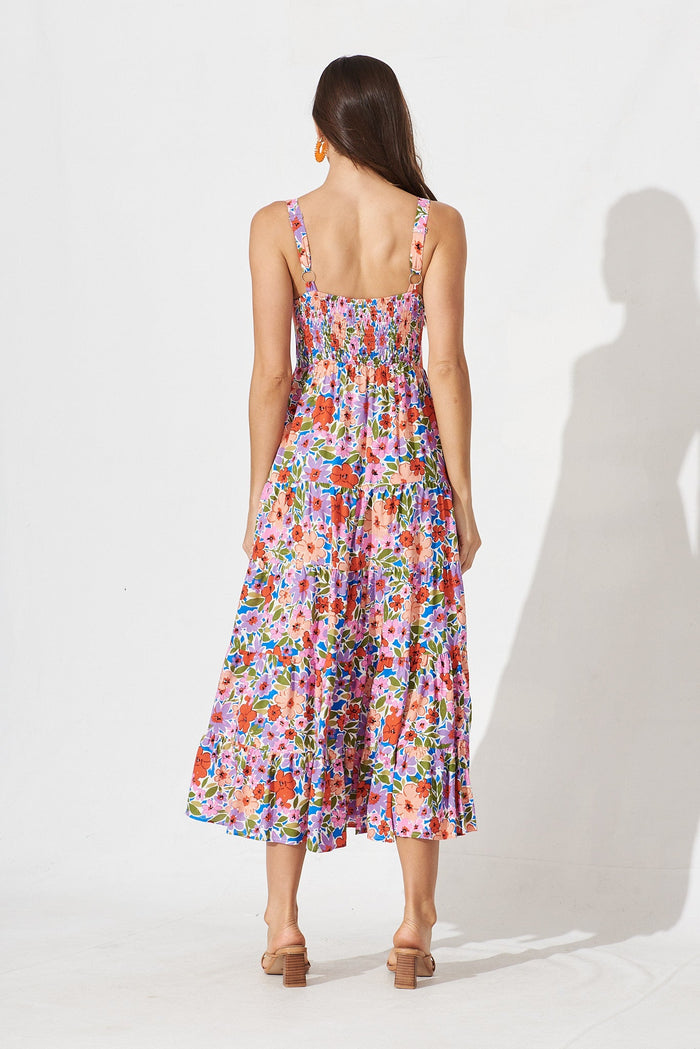 Aquina Midi Dress In Lilac Floral - St Frock (Dev)