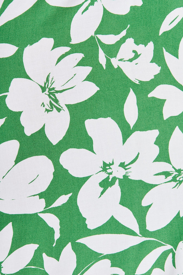 Mariah Pants In Green With White Floral - fabric