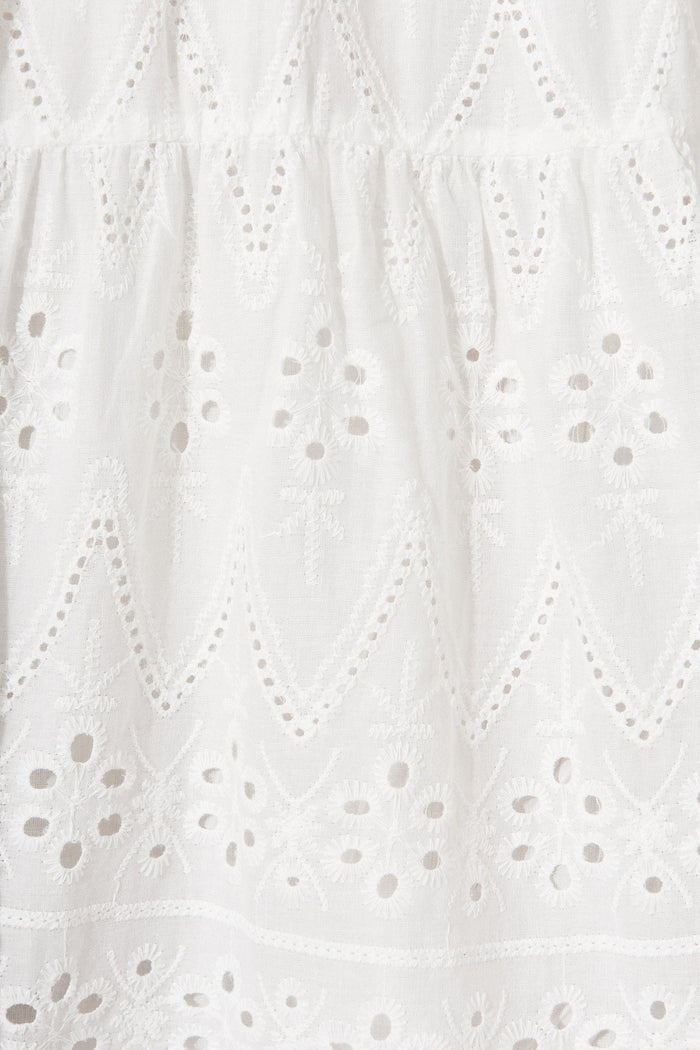 Lawson Dress In White Cotton Broderie - fabric