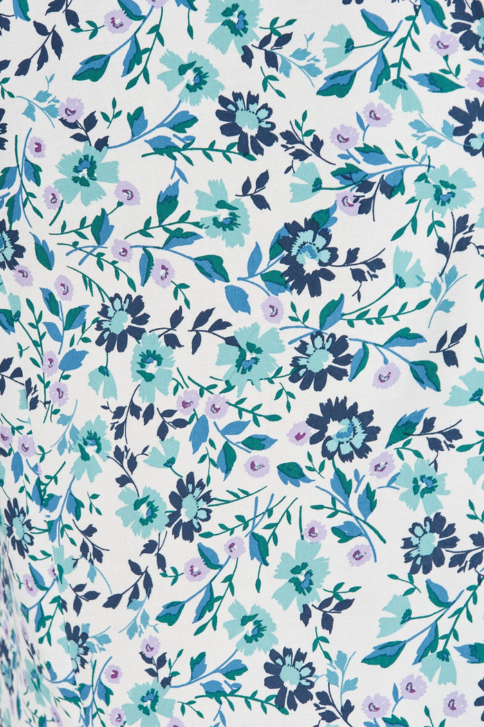 Darcie Cape In Green With White Boho Floral - fabric