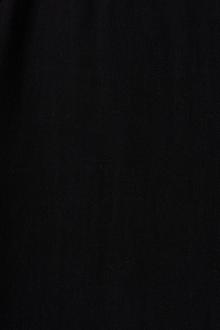 Moree Midi Skirt In Black Linen Blend - fabric