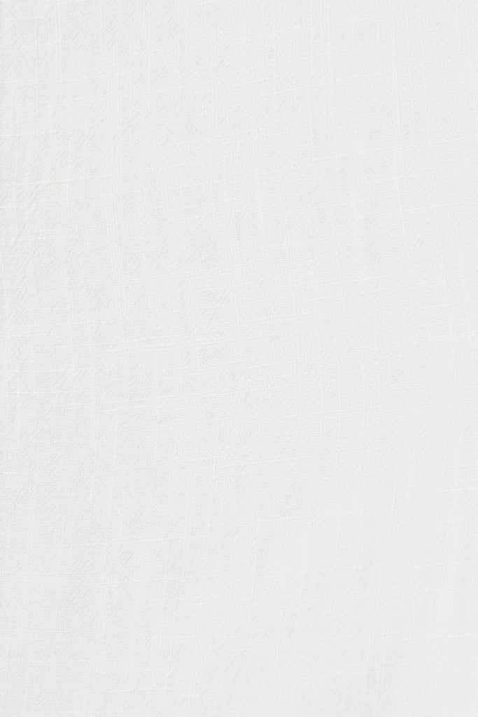 Moree Midi Skirt In White Linen Blend - fabric