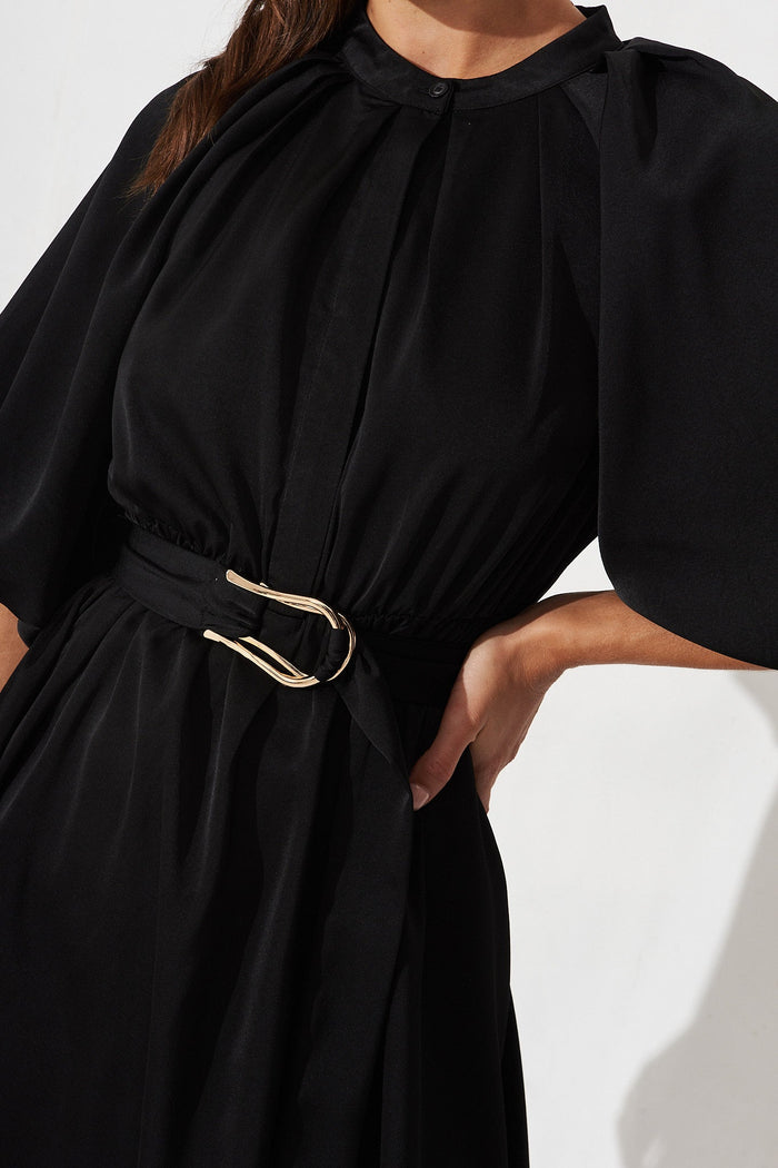Shara Midi Dress In Black - detail