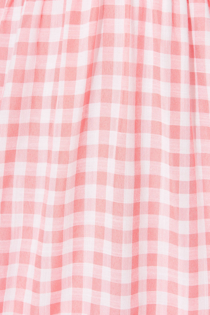 Tayah Midi Dress In Light Pink Cotton Blend - fabric