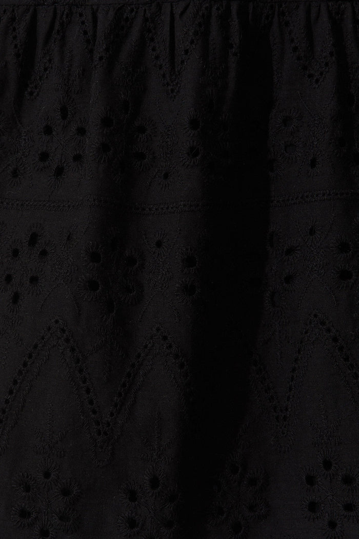 Lawson Dress In Black Cotton Broderie - fabric