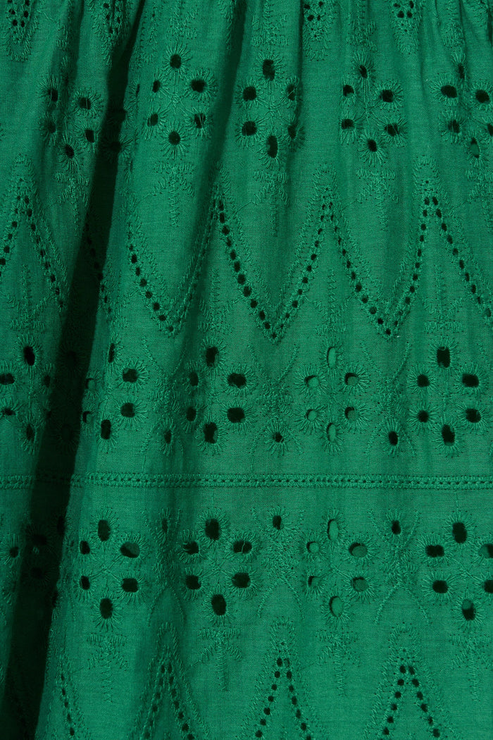 Lawson Dress In Green Cotton Broderie - fabric
