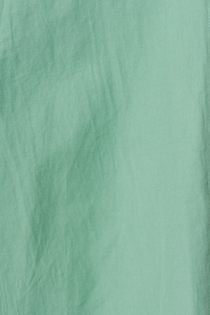 Angelica Midi Dress In Green Cotton - fabric