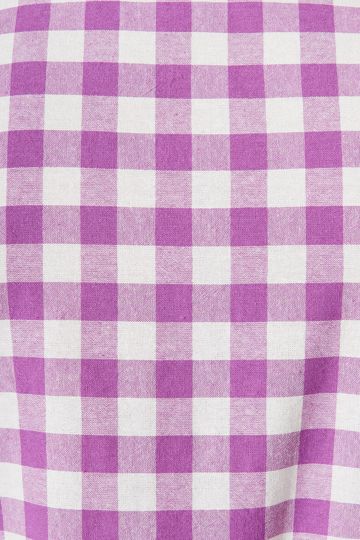 Berridale Dress In Purple With White Gingham Cotton - St Frock (Dev)