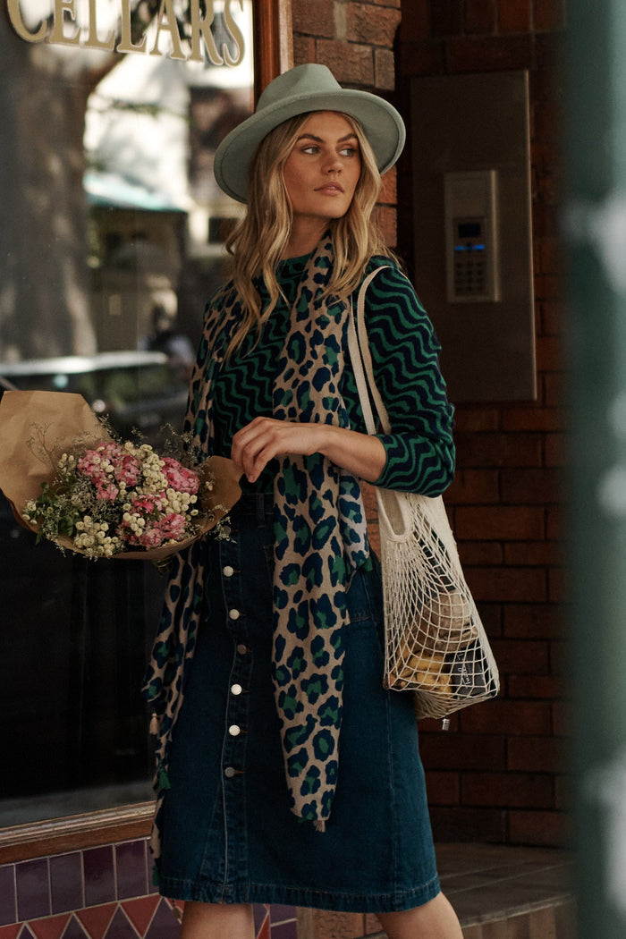 August + Delilah Montpellier Fedora In Mint With Gold Trim - St Frock (Dev)
