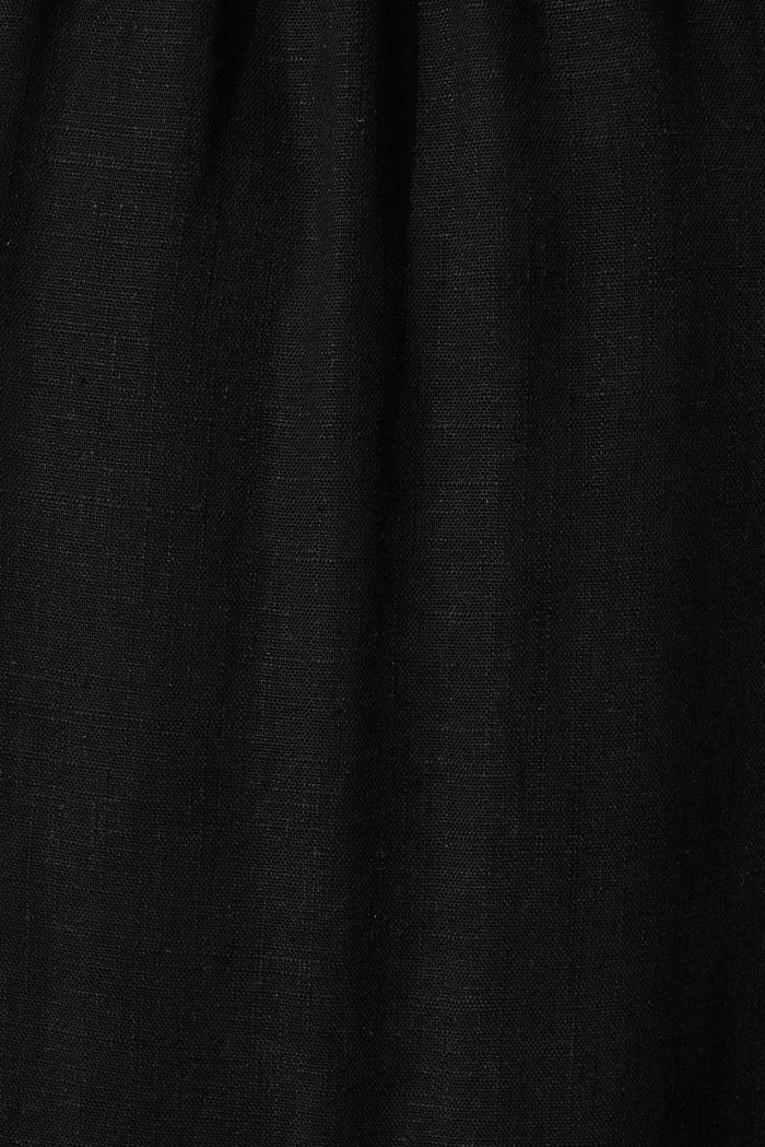 Heather Midi Dress In Black Linen Blend - fabric