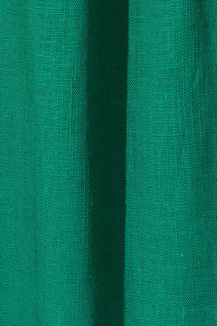 Heather Midi Dress In Green Linen Blend - fabric